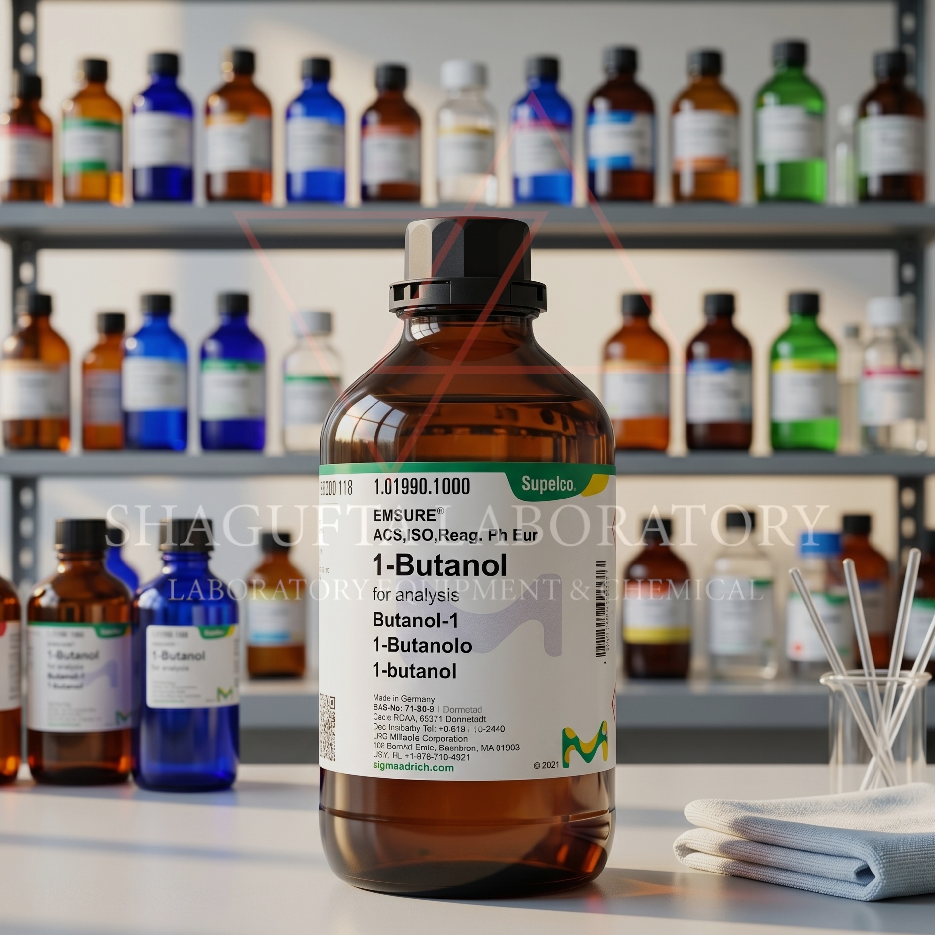 1-Butanol EMSURE® Merck Supelco 1L merupakan bahan kimia laboratorium analytical grade berkualitas tinggi dengan standar ACS, ISO, dan Reag. Ph Eur. Cocok untuk analisis laboratorium, penelitian, quality control, sintesis kimia, dan aplikasi industri profesional.