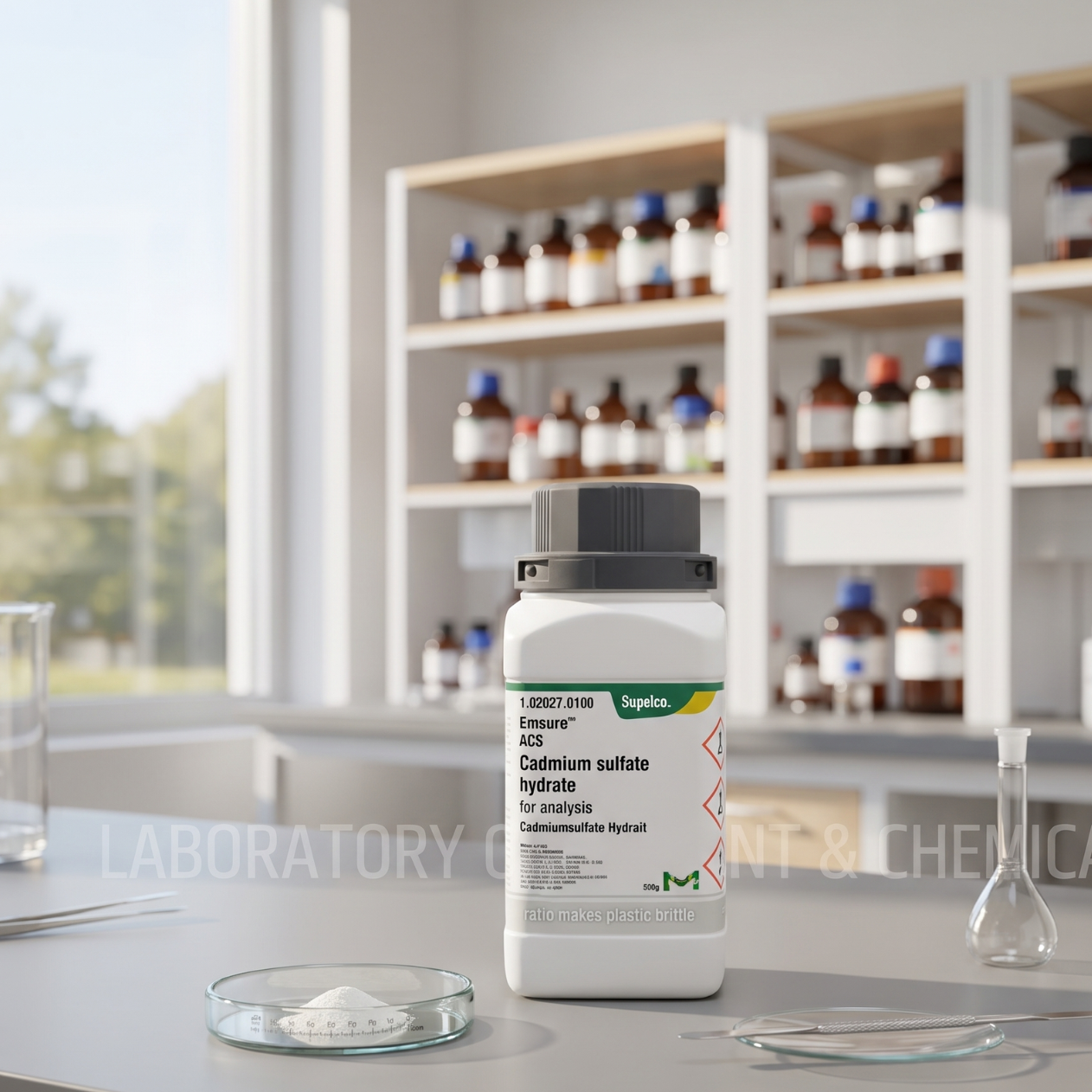 Cadmium Sulfate Hydrate EMSURE® ACS Supelco Merck 102027.0100 100g – Reagen Kimia Analytical Grade