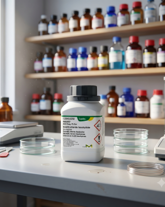 Iron(III) Chloride Hexahydrate EMSURE® Merck Cat. No. 103943 merupakan reagent analytical grade berkualitas tinggi untuk kebutuhan analisis laboratorium, sintesis kimia, quality control, penelitian, dan aplikasi industri. Memenuhi standar ACS Reag. Ph Eur untuk penggunaan profesional dan institusional.