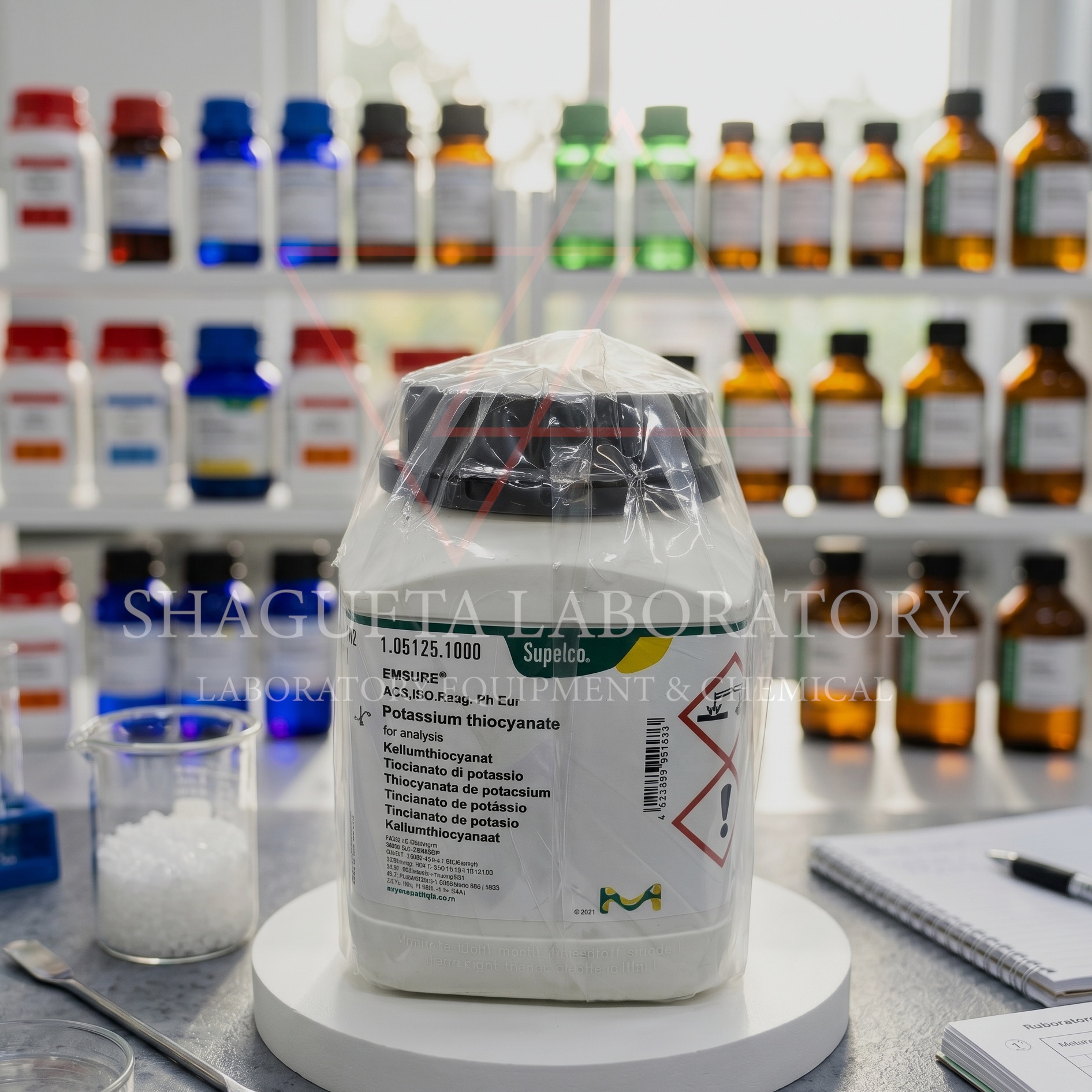 Potassium Thiocyanate EMSURE ACS ISO Reag. Ph Eur Supelco Merck 10GR 105125 | Kalium Tiosianat Analisis (REPACK)