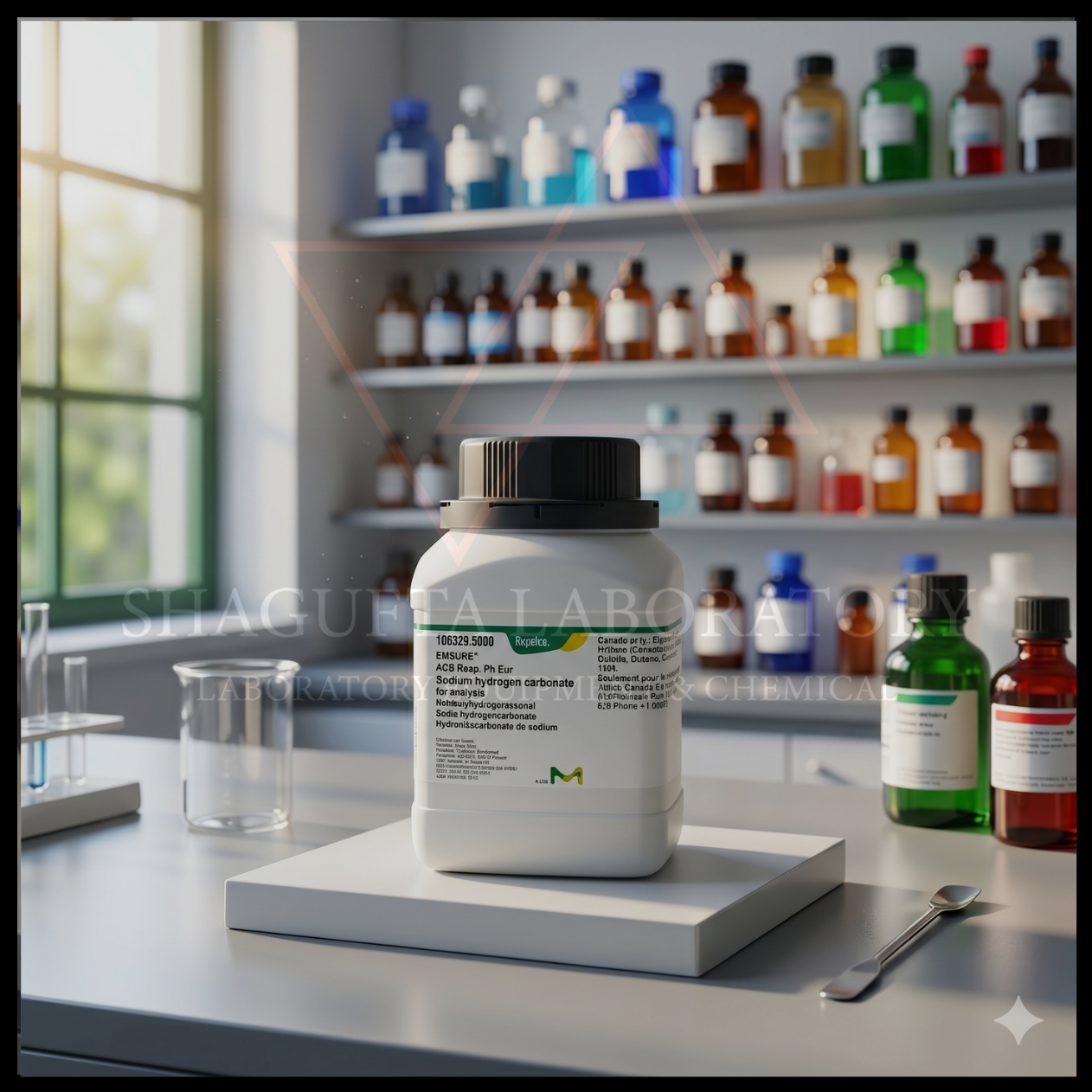 Sodium Hydrogen Carbonate EMSURE® ACS Reag. Ph Eur merupakan reagen laboratorium analytical grade berkualitas tinggi untuk kebutuhan analisis, quality control (QC), penelitian, pendidikan, preparasi buffer, dan aplikasi industri laboratorium profesional.