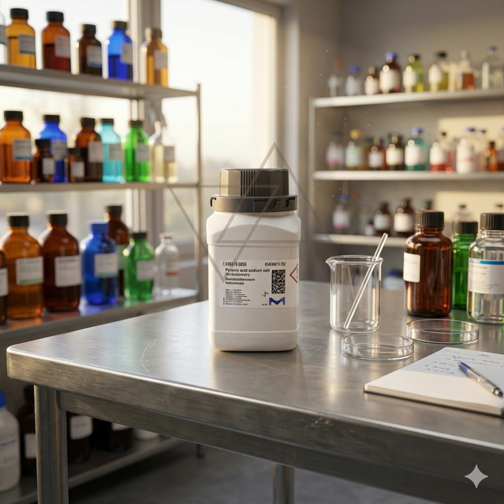 Merck Pyruvic Acid Sodium Salt for Biochemistry merupakan bahan kimia laboratorium berkualitas tinggi untuk kebutuhan penelitian biokimia, kultur sel, analisis laboratorium, quality control (QC), pendidikan, dan aplikasi industri. Cocok digunakan pada laboratorium modern yang membutuhkan reagent dengan stabilitas dan kemurnian tinggi.