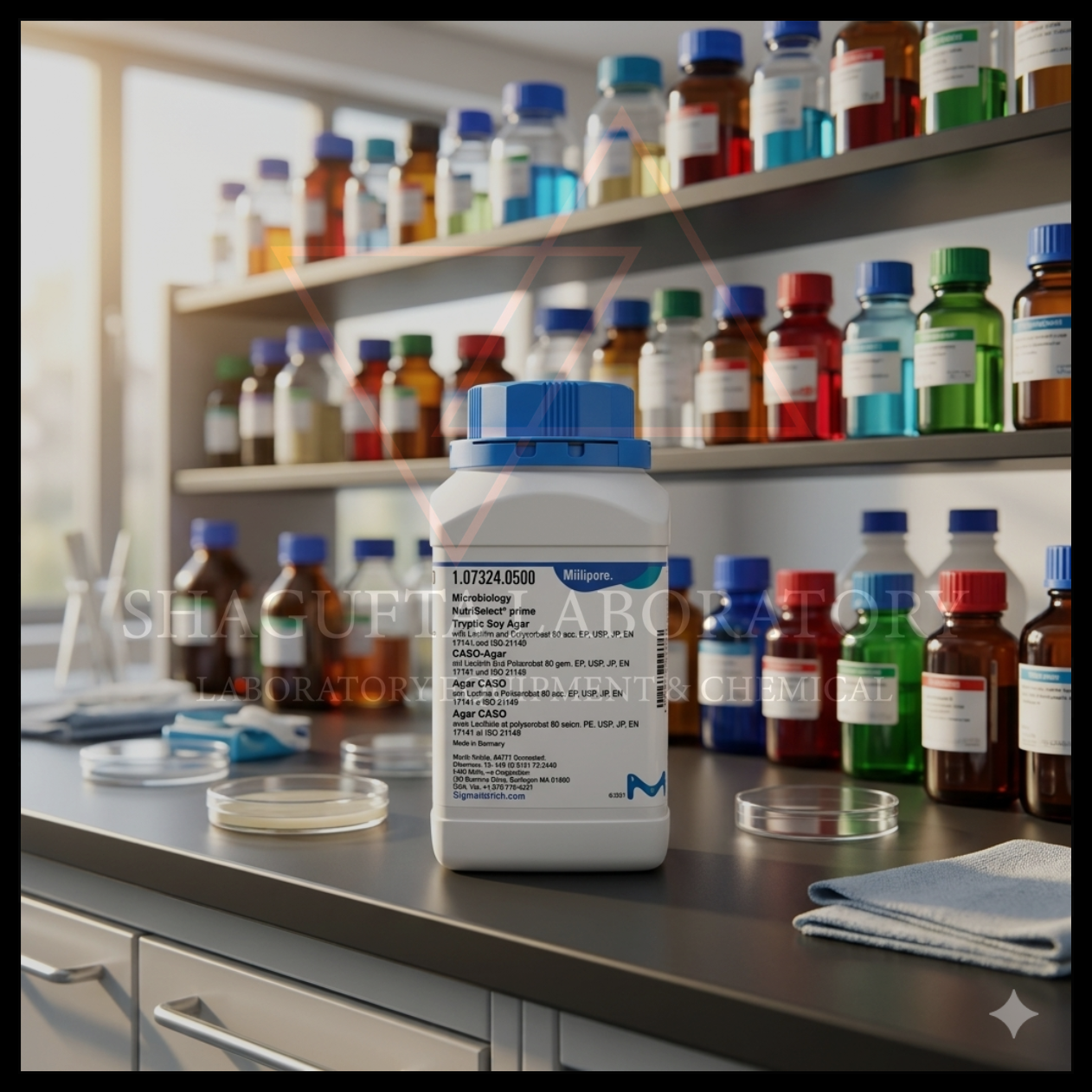 Merck Millipore CASO Agar with Lecithin and Polysorbate 80 (Tryptic Soy Agar) adalah media kultur mikrobiologi berkualitas tinggi untuk pengujian mikroorganisme pada industri farmasi, makanan, kosmetik, laboratorium QC, serta penelitian mikrobiologi. Diproduksi sesuai standar internasional untuk hasil kultur yang optimal dan konsisten.