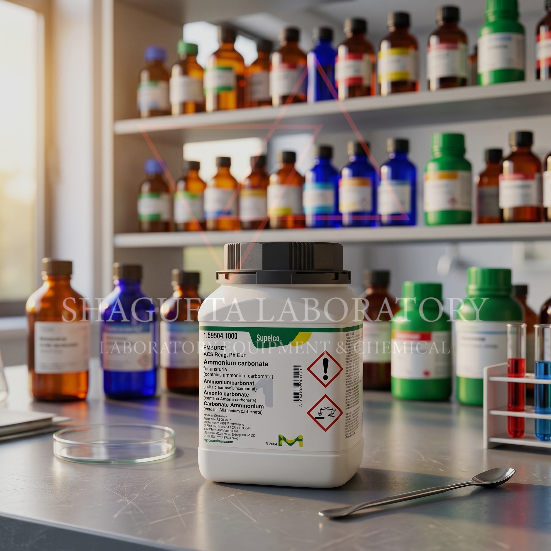 Ammonium Carbonate EMSURE ACS Ph Eur Merck 1.59504.1000 | Analytical Reagent Laboratory Grade – Shagufta Laboratory 25GR (REPACK)