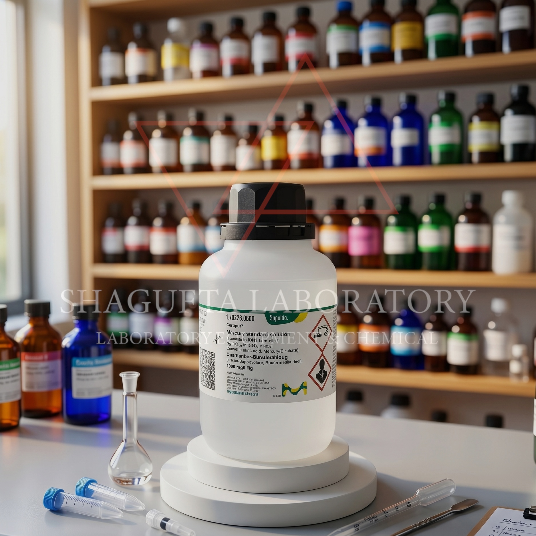 Mercury Standard Solution Certipur Supelco 1.70226 merupakan larutan standar merkuri berkualitas tinggi yang traceable ke NIST untuk kebutuhan kalibrasi instrumen, validasi metode, quality control, dan analisis laboratorium profesional.
