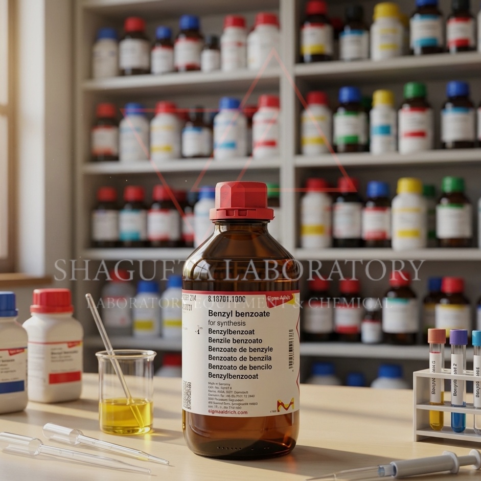 Benzyl Benzoate for Synthesis merupakan bahan kimia laboratory grade berkualitas tinggi untuk kebutuhan sintesis organik, formulasi, penelitian, quality control, dan aplikasi industri. Cocok digunakan pada laboratorium kimia, penelitian farmasi, pendidikan, kosmetik, dan industri manufaktur.