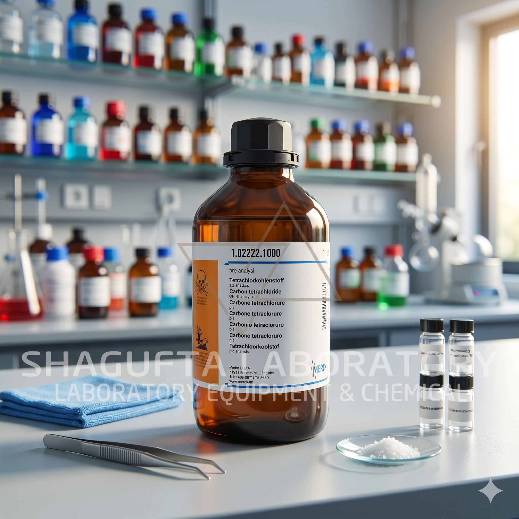 Carbon Tetrachloride GR for Analysis 50ML Merck Pro Analysis untuk Laboratorium & QC (REPACK)