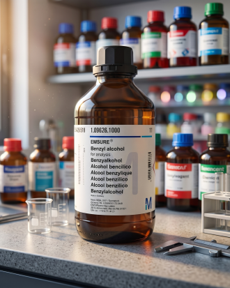 EMSURE Benzyl Alcohol 1096261000 for Analysis Merck – Benzyl Alcohol PA Reagent Grade 1L untuk Laboratorium & Industri 50ML (REPACK)