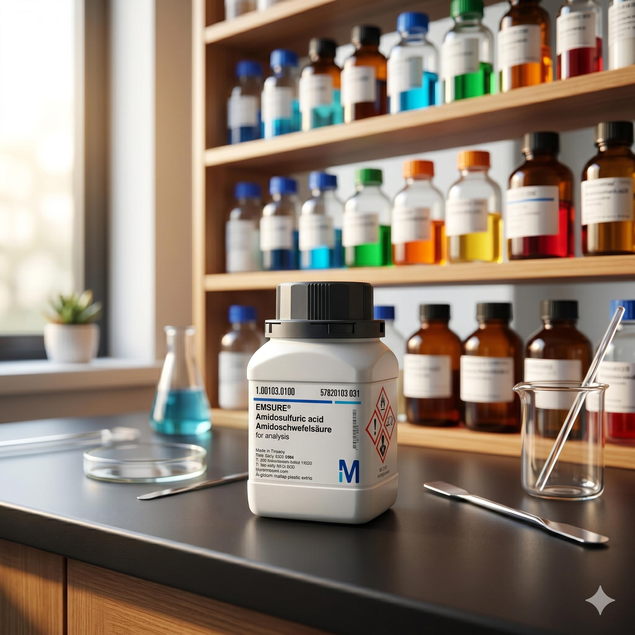 Amidosulfuric Acid EMSURE 5GR Merck 1.00103 Analytical Grade untuk Laboratorium & QC (REPACK)