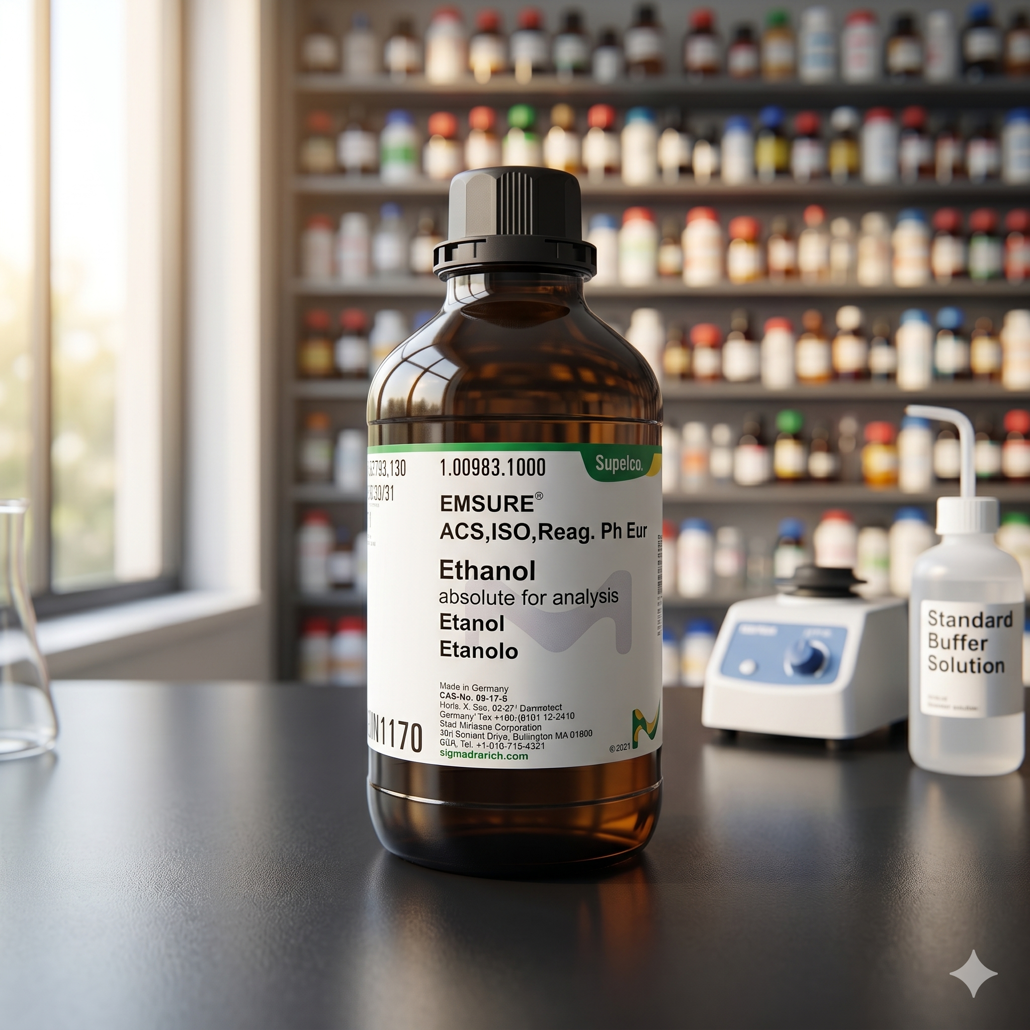 Ethanol Absolute EMSURE® Merck 1L – Ethanol for Analysis ACS ISO Reag Ph Eur Original