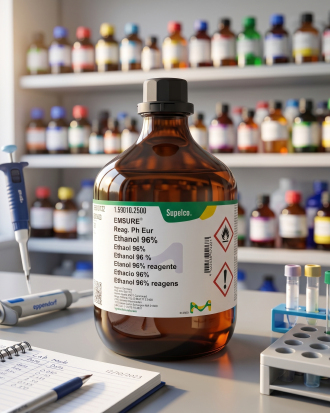 Ethanol 96% EMSURE Reag. Ph Eur Supelco 1.59010 merupakan pelarut dan reagen analitik berkualitas tinggi untuk kebutuhan laboratorium, penelitian, quality control, farmasi, pendidikan, dan aplikasi industri.