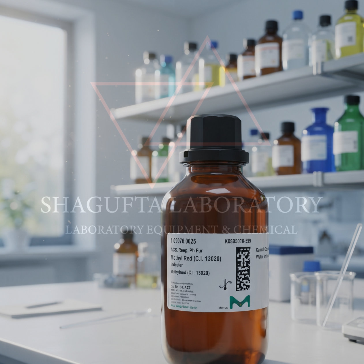 Merck 106076 Methyl Red Indicator 25GR ACS Reag. Ph. Eur. – Methyl Red / Metil Merah / Methyl Red Indicator / 4-Dimethylaminoazobenzene-2-carboxylic Acid
